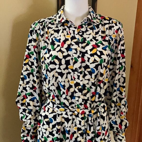 Vintage La Chemise Long Sleeve Polyester Dress - Picture 1 of 9